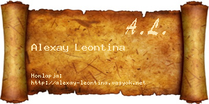 Alexay Leontina névjegykártya